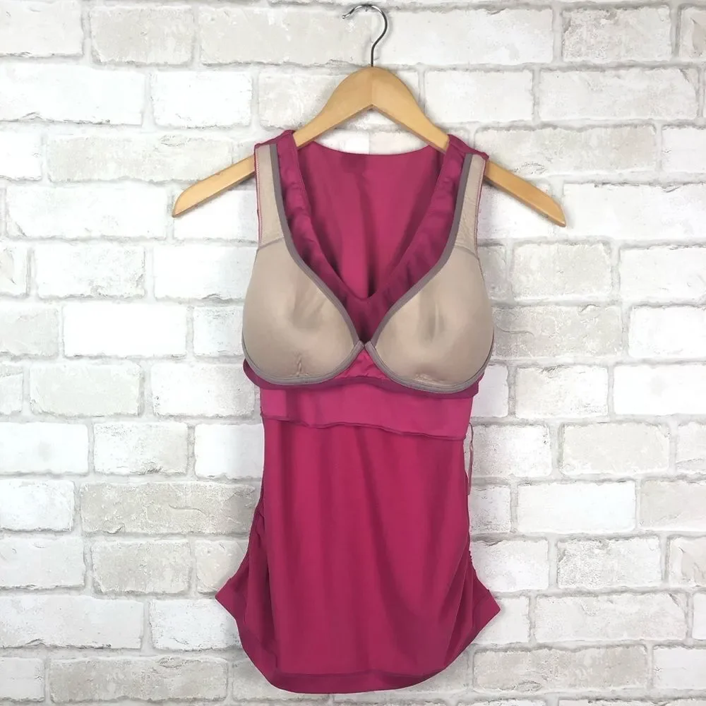 Athleta Built-in Bra Empire V-neck Cami Tank Top Size 34C